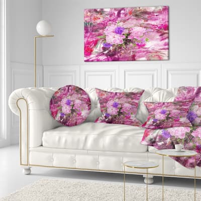Designart 'Abstract Background with Pink Peony' Floral Throw Pillow