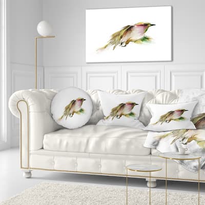 Designart 'Nice Flight of Wild Bird on White' Animal Throw Pillow