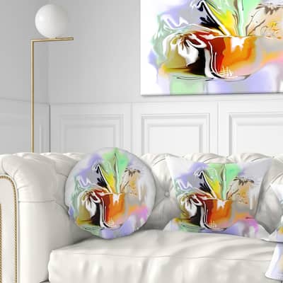 Designart 'Bouquet of Abstract Flowers' Floral Throw Pillow
