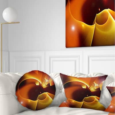Designart 'Warm Yellow Red Fractal Design' Abstract Throw Pillow