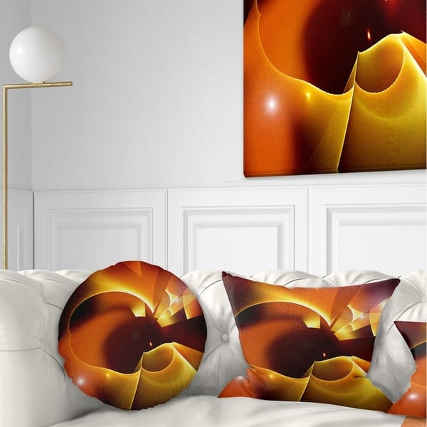 Designart Warm Yellow Red Fractal Design Abstract Throw Pillow On Sale Overstock 20952284