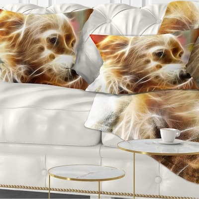 Designart 'Glowing Brown Dog Head' Animal Throw Pillow