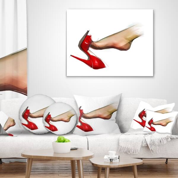 Shop Designart Leg Wearing High Heel Shoe Portrait Throw Pillow