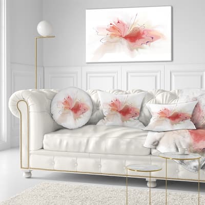 Designart 'Pink Watercolor Flower Sketch' Floral Throw Pillow