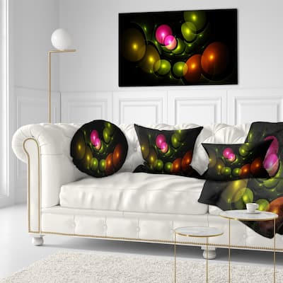 Designart 'Multi Color 3D Surreal Circles' Abstract Throw Pillow