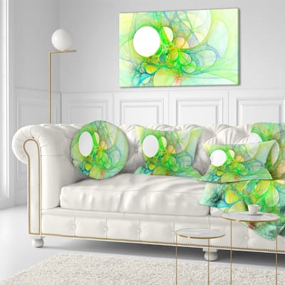 Designart 'Fractal Angel Wings in Green' Abstract Throw Pillow