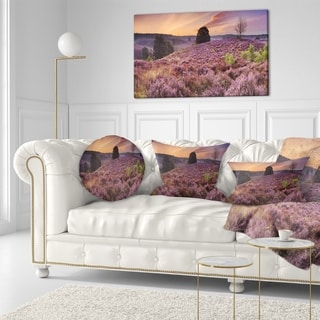 Designart 'Blooming Heather at Dawn Panorama' Landscape Printed Throw ...