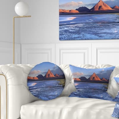 Designart 'Colorado Lagoon and Volcano Pabellon' Landscape Printed Throw Pillow