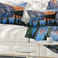 Designart Hiking Trail And Beautiful Lakes Contemporary Landscape Printed Throw Pillow On Sale Overstock 20944292