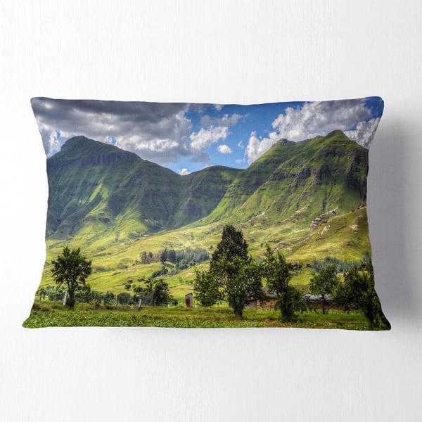 Designart Lesotho Mountains Panorama Landscape Printed Throw Pillow Overstock 20952528