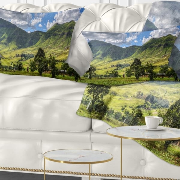 Designart Lesotho Mountains Panorama Landscape Printed Throw Pillow Overstock 20952528