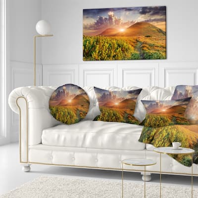 Designart 'Colorful Fall Landscape in Mountains' Landscape Printed Throw Pillow
