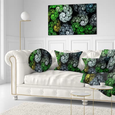 Designart 'Bright Exotic Spiral Flowers' Abstract Throw Pillow