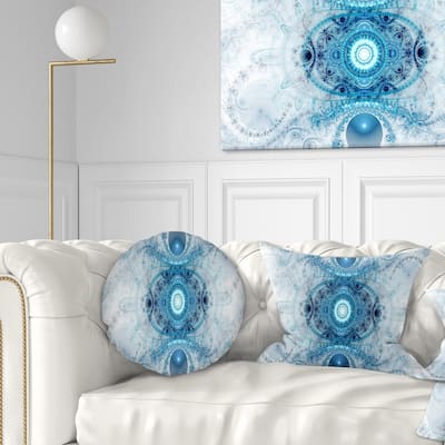 Designart 'Light Blue Fractal Pattern' Abstract Throw Pillow