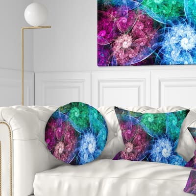 Designart 'Multi Color Bright Exotic Flowers' Abstract Throw Pillow