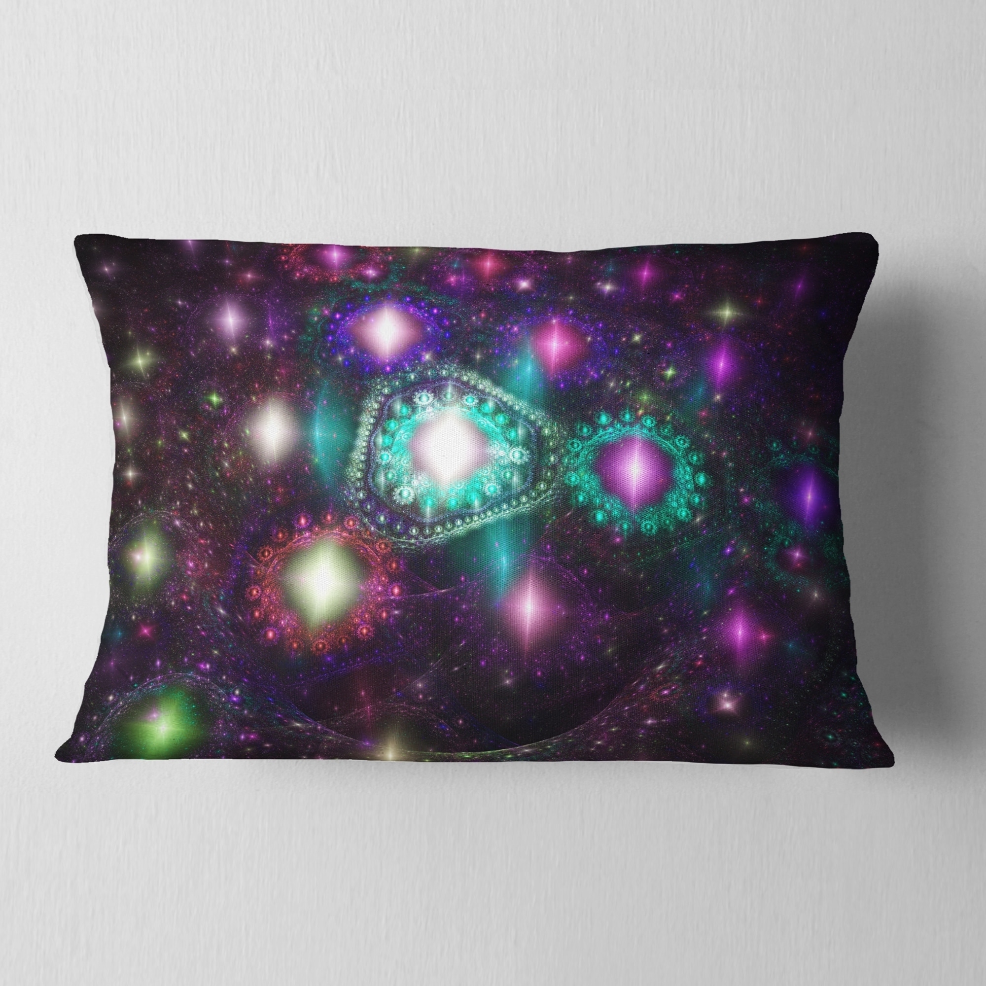 Designart Far Bright Colorful Space Galaxy Abstract Throw Pillow On Sale Overstock 20952704
