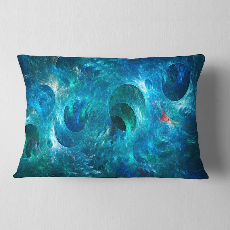 Designart 'Blue Circles Fractal Texture' Abstract Throw Pillow