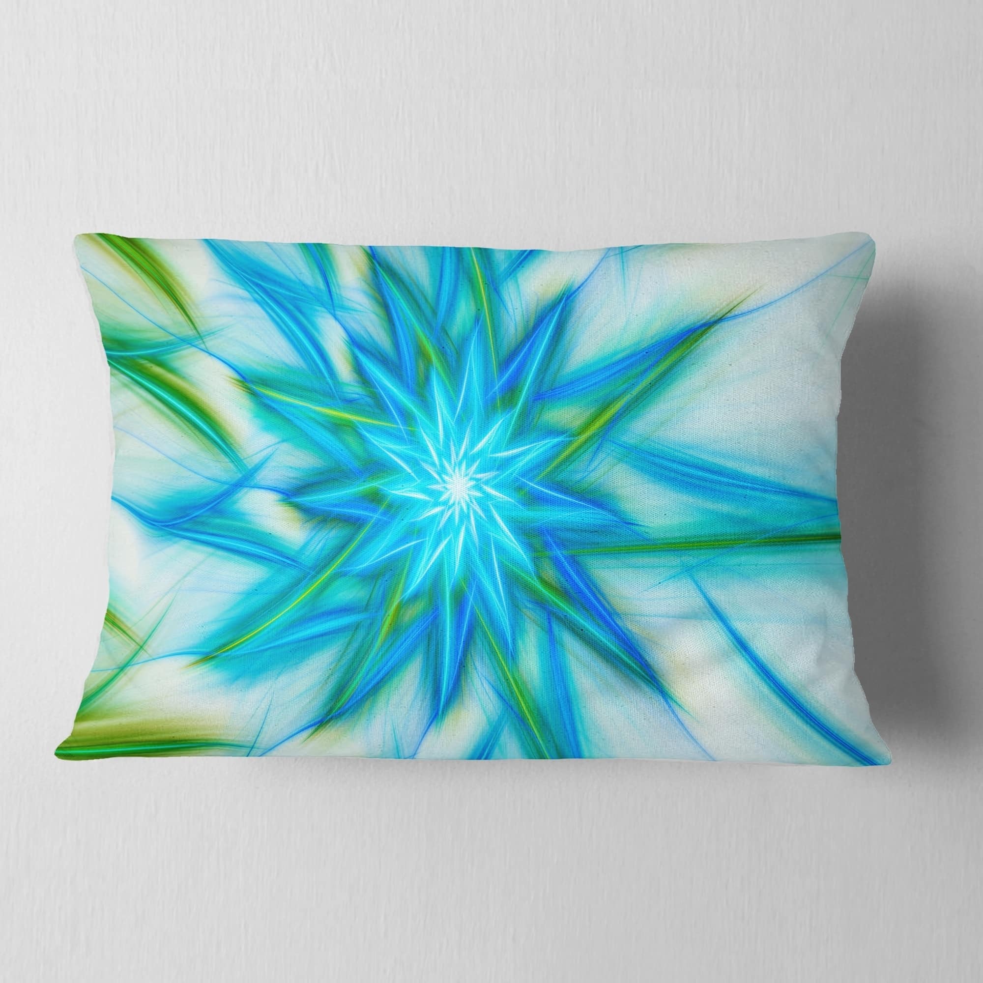 Designart 'Blue Fractal Shining Bright Star' Abstract Throw Pillow