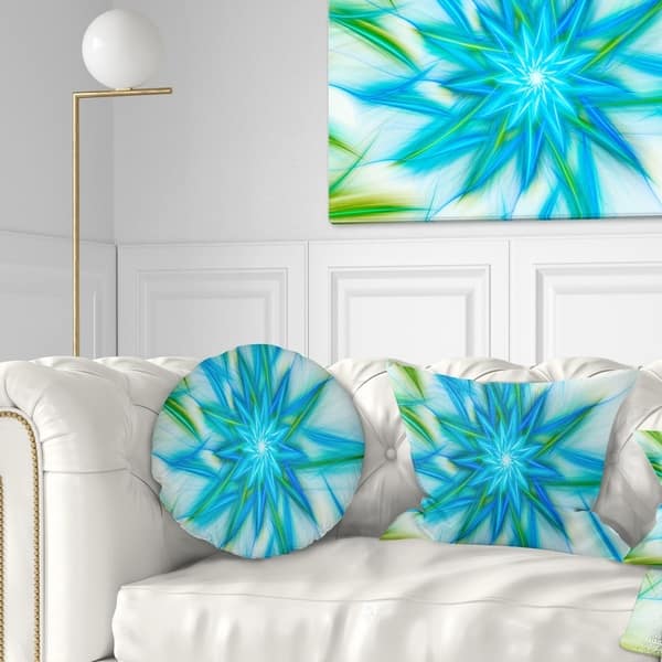 Designart Blue Fractal Shining Bright Star Abstract Throw Pillow On Sale Overstock 20952734
