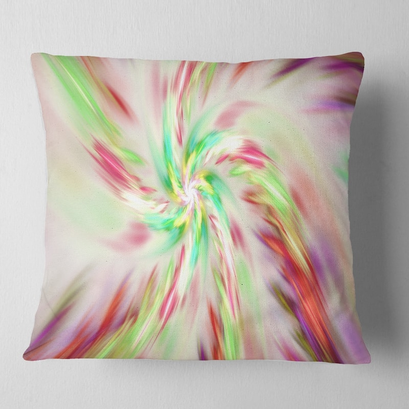 Designart 'Exotic Multi Color Spiral Flower' Abstract Throw Pillow - Square - 18 in. x 18 in. - Medium