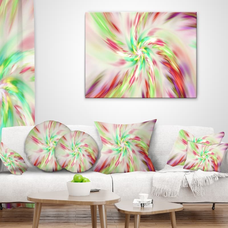 Designart 'Exotic Multi Color Spiral Flower' Abstract Throw Pillow