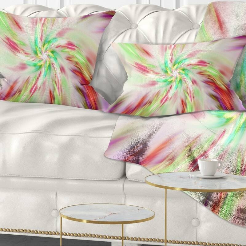 Designart 'Exotic Multi Color Spiral Flower' Abstract Throw Pillow - Rectangle - 12 in. x 20 in. - Medium