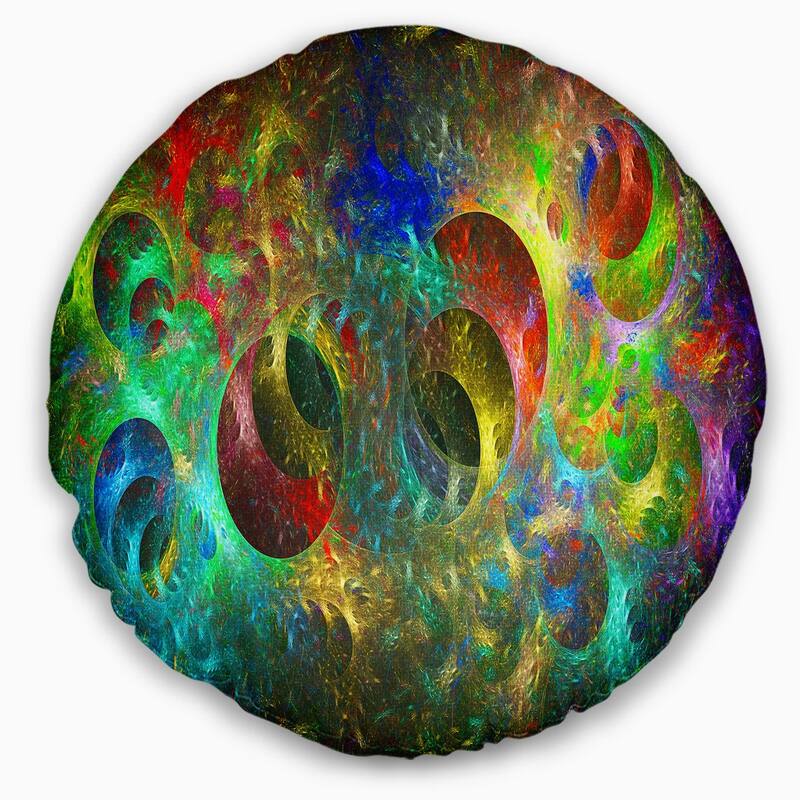 Designart 'Multi Color Glowing Circles' Abstract Throw Pillow