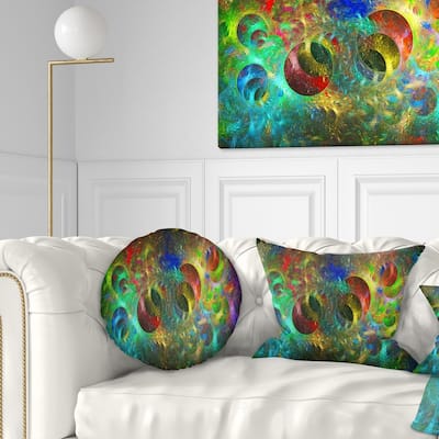 Designart 'Multi Color Glowing Circles' Abstract Throw Pillow