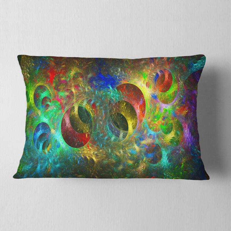 Designart 'Multi Color Glowing Circles' Abstract Throw Pillow
