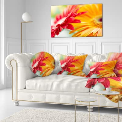 Designart 'Red and Yellow Daisy Flower' Floral Throw Pillow