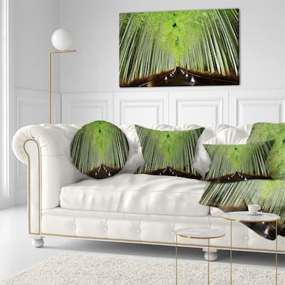 Designart 'Beautiful Bamboo Forest Panorama' Landscape Printed Throw Pillow
