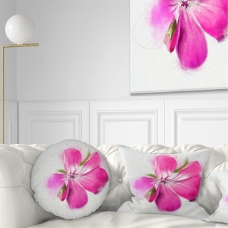 Designart 'Full Bloom Pink Flower Watercolor' Floral Throw Pillow - Bed ...