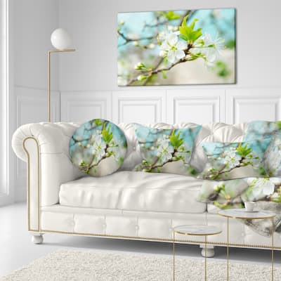 Designart 'Beautiful Cherry Blossom n Spring' Floral Throw Pillow
