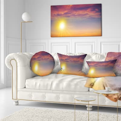 Designart 'Beautiful Panoramic Sunset' Landscape Printed Throw Pillow