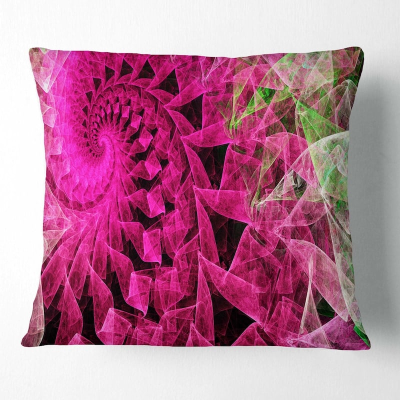 Designart 'Pink Spiral Kaleidoscope' Abstract Throw Pillow - Square - 18 in. x 18 in. - Medium