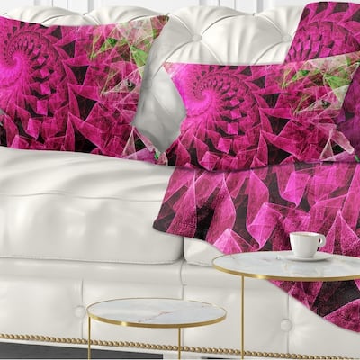 Designart 'Pink Spiral Kaleidoscope' Abstract Throw Pillow