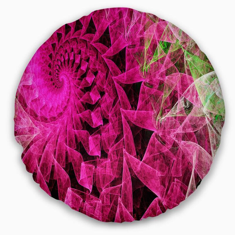 Designart 'Pink Spiral Kaleidoscope' Abstract Throw Pillow