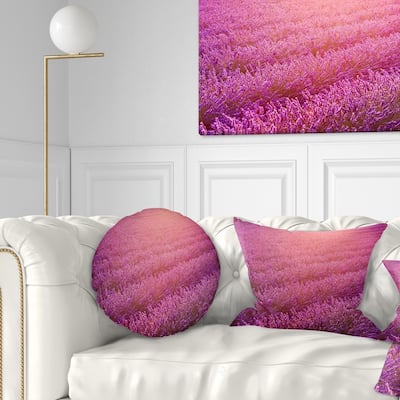 Designart 'Lavender Field and Ray of Light' Floral Throw Pillow