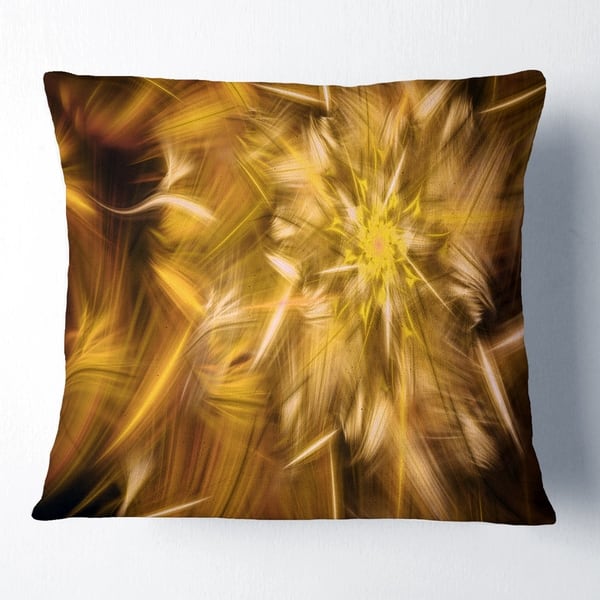 Designart Exotic Dance Of Golden Flower Petals Floral Throw Pillow On Sale Overstock 20953069