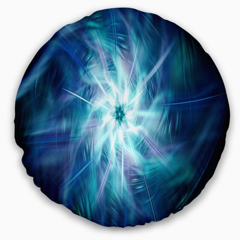 Designart 'Splaying Bright Blue Fireworks' Floral Throw Pillow