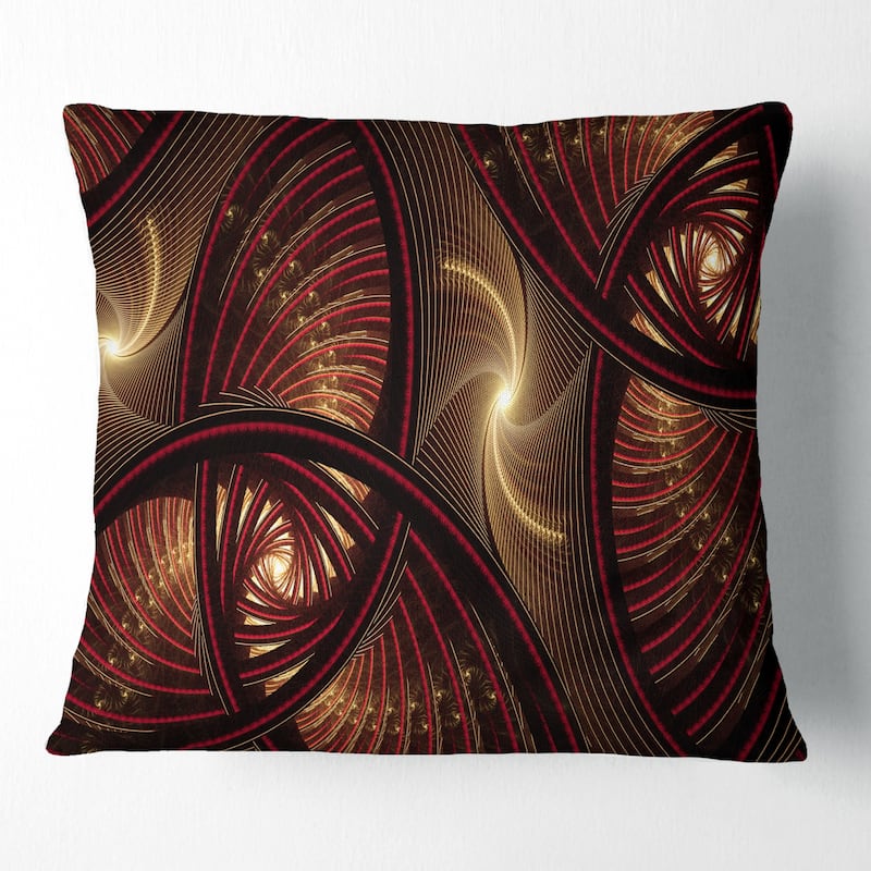 Designart 'Brown Symmetrical Fractal Pattern' Floral Throw Pillow - Square - 18 in. x 18 in. - Medium