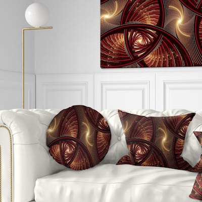 Designart 'Brown Symmetrical Fractal Pattern' Floral Throw Pillow