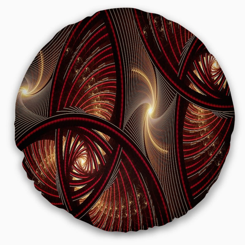 Designart 'Brown Symmetrical Fractal Pattern' Floral Throw Pillow