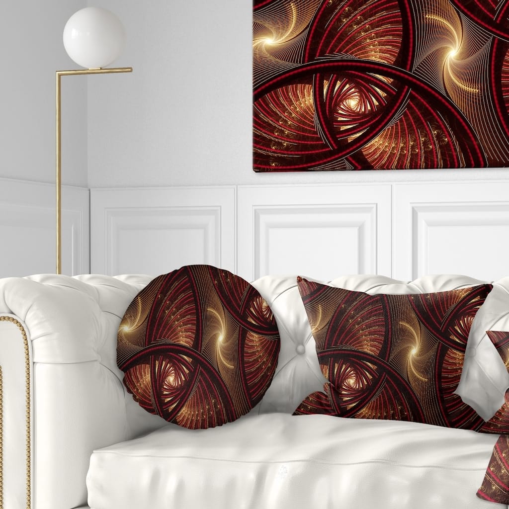 Designart 'Brown Symmetrical Fractal Pattern' Floral Throw Pillow