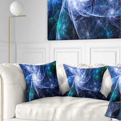 Designart 'Blue Fractal Star Pattern' Abstract Throw Pillow