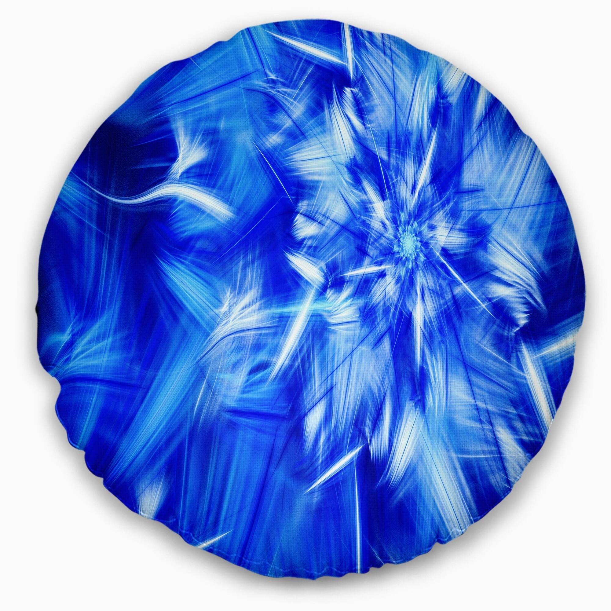 Designart 'rotating Bright Blue Fireworks' Floral Throw Pillow - Bed 