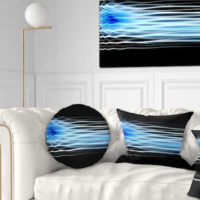 Designart 'Light Blue Fractal Waves' Abstract Throw Pillow