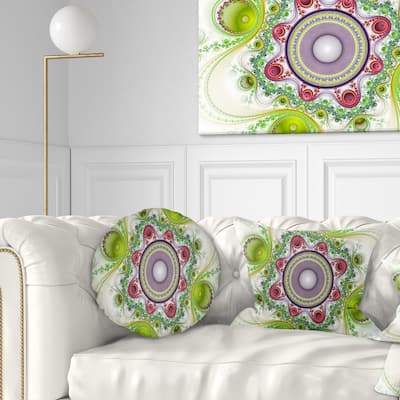 Designart 'Light Green Pattern with Circles' Abstract Throw Pillow