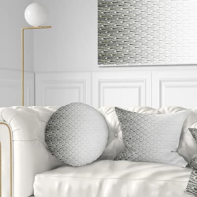 Designart 'White Symmetrical Fractal Flower' Abstract Throw Pillow