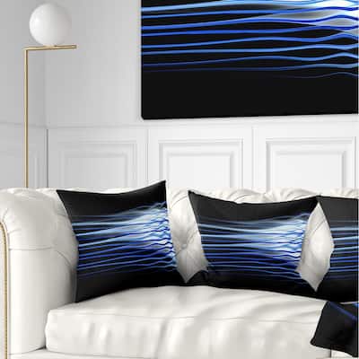 Designart 'Dark Blue Fractal Waves' Abstract Throw Pillow